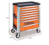 Beta C39/8 Oranje Gereedschapswagen, met 8 laden - 039000041 - thumbnail