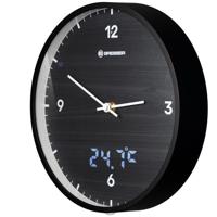 BRESSER MyTime LEDsec wandklok 24 cm met temperatuurweergave (zwart) - thumbnail