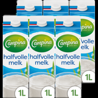 Campina Halfvolle Melk 6 x 1L Pak bij Jumbo - thumbnail