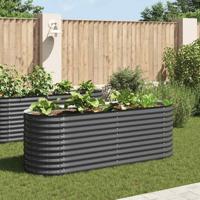 VidaXL Plantenbak verhoogd 240x80x81 cm gegalvaniseerd staal grijs - thumbnail