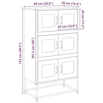 Hoge kast 68x39x123 cm staal olijfgroen
