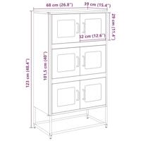 Hoge kast 68x39x123 cm staal olijfgroen - thumbnail