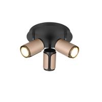 Trio 3-lichts opbouwspotGillan zwart met bruin - 814530365 - thumbnail