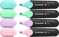Schneider S-115098 Highlighter Job Pastel Kleur Ass. Etui A 4st. - thumbnail