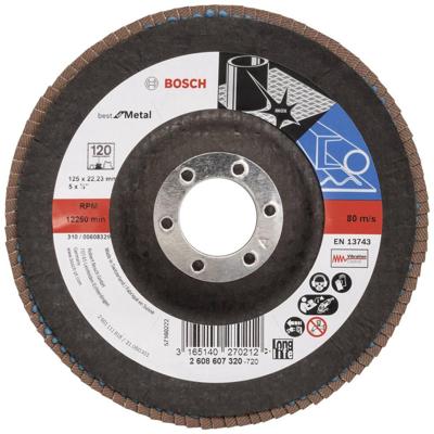 Bosch Accessories 2608607320 X571 Lamellenschijf Diameter 125 mm Boordiameter 22.33 mm Korrelgrootte (num) 120 Staal 1 stuk(s) Bosch Accessories 2608607320 X571 Lamellenschijf Diameter 125 mm Boordiameter 22.33 mm Korrelgrootte (num) 120 Staal 1 stuk(s)