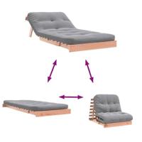Futon slaapbank met matras 80x206x11 cm massief douglashout - thumbnail