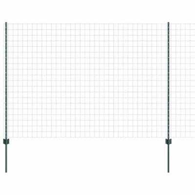 VidaXL Hek met paal groen 1,5 x 10 m staal