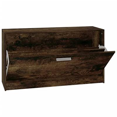 VidaXL Schoenenbank 80x24x45 cm bewerkt hout gerookt eiken