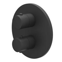 Afbouwdeel IVY Bond Inbouwthermostaat 1 Stopkraan Met Rond Rozet Mat Zwart PED IVY - thumbnail