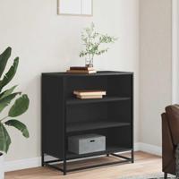 Dressoir 68x35x76 cm bewerkt hout en metaal zwart - thumbnail