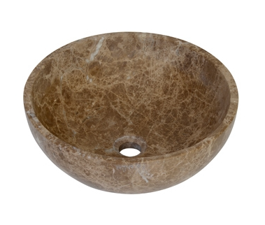 Plieger Round waskom - 38x38x13.6cm - marmer bruin washbasin 38 marble brown