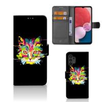 Samsung Galaxy A13 (4G) Leuk Hoesje Cat Color - thumbnail