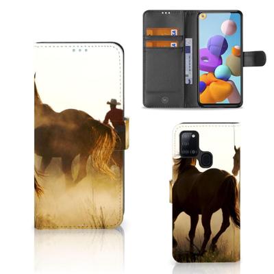 Samsung Galaxy A21s | Telefoonhoesje | Met pasjeshouder | Design Cowboy Samsung Galaxy A21s | Telefoonhoesje | Met pasjeshouder | Design Cowboy