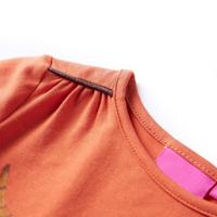 Kindershirt met lange mouwen kattenprint 140 oranjebruin - thumbnail