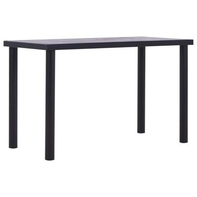 Eettafel 120x60x75 cm MDF zwart en betongrijs