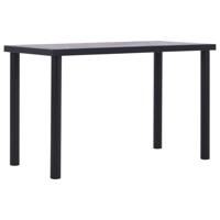 Eettafel 120x60x75 cm MDF zwart en betongrijs - thumbnail