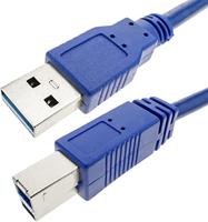 Techly USB3.0 kabel stekker type A/stekker type B 0,5m blauw - thumbnail