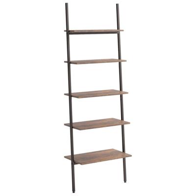 Ladderrek met 5 schappen 64x34x185,5 cm donkerbruin en zwart Ladderrek met 5 schappen 64x34x185,5 cm donkerbruin en zwart