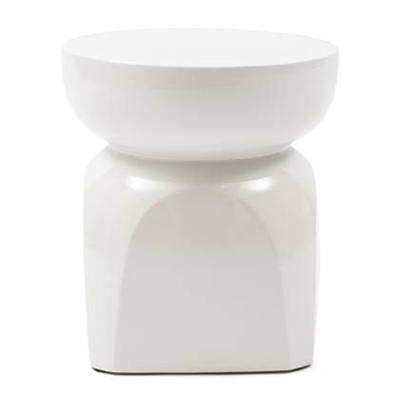 Rivièra Maison Bijzettafel 'Porto' Keramiek, kleur Pure White