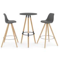 vidaXL 3-delige Barset grijs - thumbnail