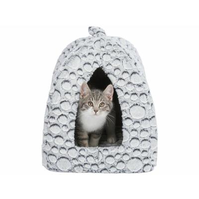 TRIXIE KATTENMAND IGLO MILA PLUCHE WIT / GRIJS 32X32X42 CM