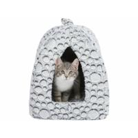 TRIXIE KATTENMAND IGLO MILA PLUCHE WIT / GRIJS 32X32X42 CM - thumbnail
