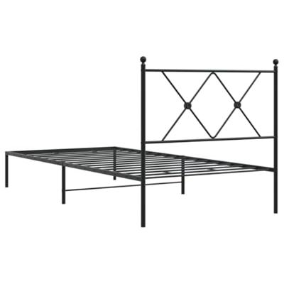Bedframe met hoofdbord metaal zwart 90x200 cm Bedframe met hoofdbord metaal zwart 90x200 cm