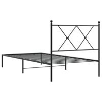 Bedframe met hoofdbord metaal zwart 90x200 cm - thumbnail