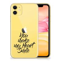 Apple iPhone 11 | Siliconen hoesje | met naam Heart Smile - thumbnail