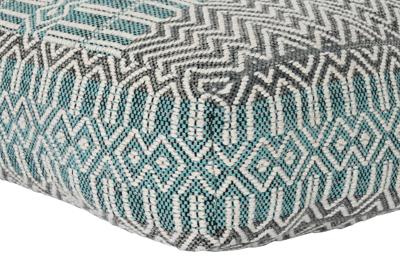 Kussen DKD Home Decor Voor op de grond Strepen Blauw Polyester Katoen Munt Aluminium Wit Groen (60 x 60 x 25 cm)