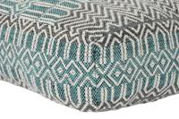 Kussen DKD Home Decor Voor op de grond Strepen Blauw Polyester Katoen Munt Aluminium Wit Groen (60 x 60 x 25 cm) - thumbnail