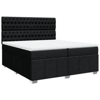 Boxspring met matras stof zwart 200x200 cm - thumbnail