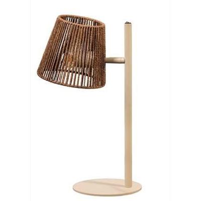 ETH TafellampjeDaan zand bruin met rotan kapje - 05-TL3109-59