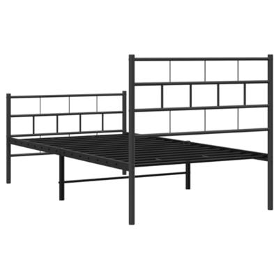 Bedframe met hoofd- en voeteneinde metaal zwart 75x190 cm Bedframe met hoofd- en voeteneinde metaal zwart 75x190 cm