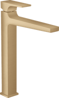 Hansgrohe Metropol 1-gats wastafelkraan 260 met push open waste met voorsprong vaste uitloop 20.4cm brushed bronze 32512140 - thumbnail