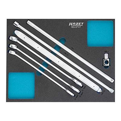 HAZET Gereedschapset 163-371/7 · Buitentwaalfkant tractieprofiel, Buiten-zeskant-profiel, 1/2 inch (12,5 mm) vierkant massief, 3/4 inch (20 mm)