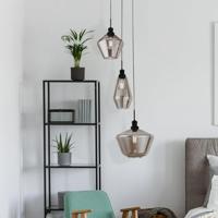 Searchlight Vide hanglampMia 3-lichts zwart met smoke glas - 5423-3BK - thumbnail