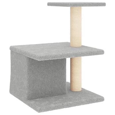Kattenmeubel met sisal krabpalen 48 cm lichtgrijs - thumbnail