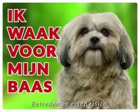 Shih Tzu Waakbord - Ik waak voor mijn baas - thumbnail