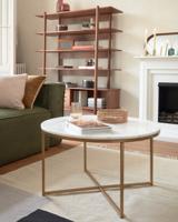 Kave Home Ronde salontafel 'Sheffield' Wit marmer / goud, Ø80cm - thumbnail