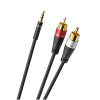 Oehlbach SL AUDIO CABLE 3.5 - 2xRCA 1,0 M Mini jack kabel Zwart - thumbnail