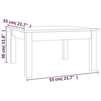 Salontafel 55x55x30 cm massief grenenhout zwart - thumbnail