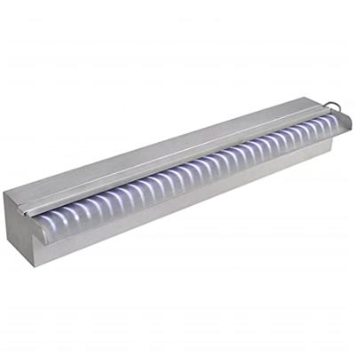VidaXL Zwembadwaterval met led's rechthoekig 60 cm roestvrij staal