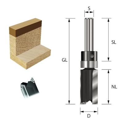 ENT Groeffrees HM 19x25x63mm, Met lager op kolf kolf 8mm - 7911658 ENT Groeffrees HM 19x25x63mm, Met lager op kolf kolf 8mm - 7911658