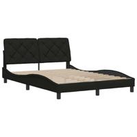 Bedframe zonder matras stof zwart 140x190 cm - thumbnail