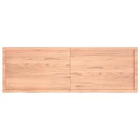 Wastafelblad 180x60x(2-6) cm behandeld massief hout lichtbruin - thumbnail
