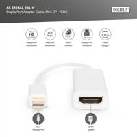 Digitus AK-340411-001-W DisplayPort / HDMI Adapter [1x Mini-DisplayPort stekker - 1x HDMI-bus] Wit 15.00 cm - thumbnail