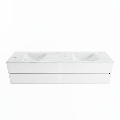 MONDIAZ VICA-DLUX 200cm badmeubel onderkast Talc 4 lades. Inbouw wastafel CLOUD dubbel 2 kraangaten, kleur Opalo. MONDIAZ VICA-DLUX 200cm badmeubel onderkast Talc 4 lades. Inbouw wastafel CLOUD dubbel 2 kraangaten, kleur Opalo.
