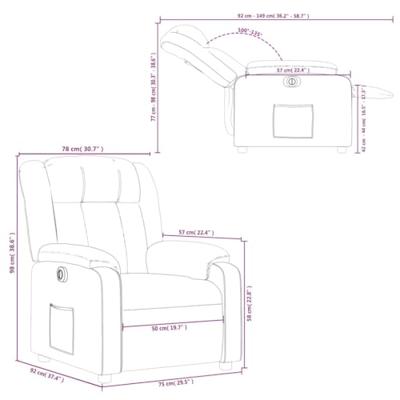 Fauteuil elektrisch verstelbaar stof lichtgrijs