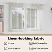 Voile Gordijn met gordijnen 2 pcs Crème 140 x 140 cm Polyester - thumbnail